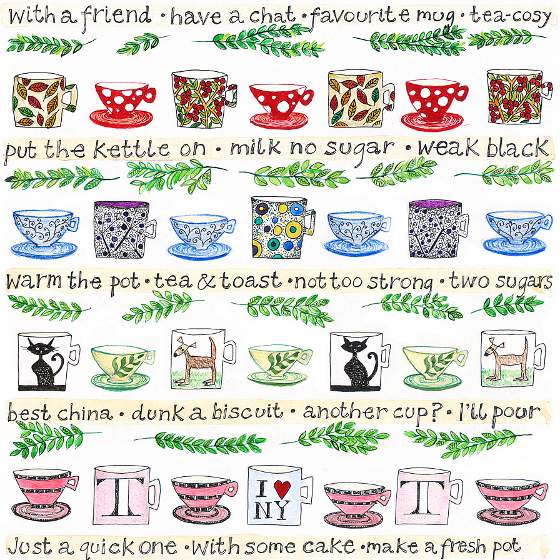 Cup of Tea, a print by Fiona Willis