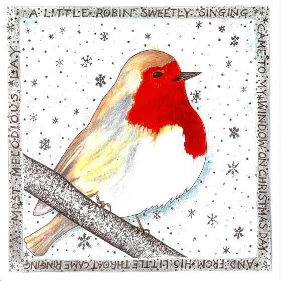 Christmas Robin, a card design by Fiona Willis