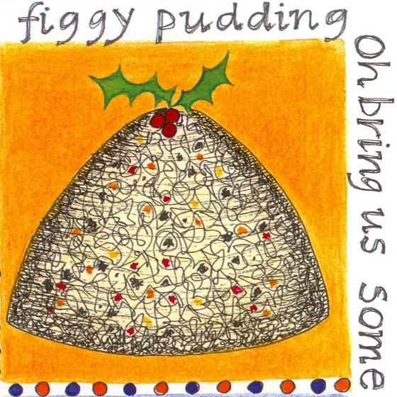 Figgy Pudding, a card design by Fiona Willis