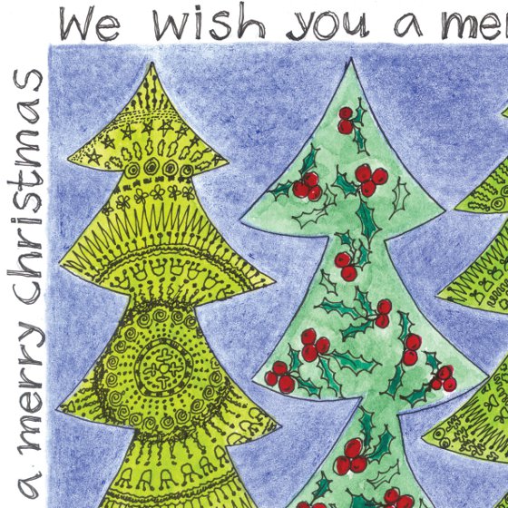 Merry Christmas, a card design by Fiona Willis
