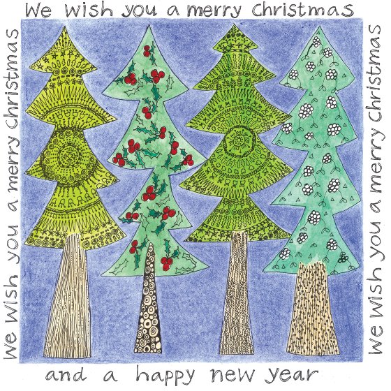 Merry Christmas, a card design by Fiona Willis